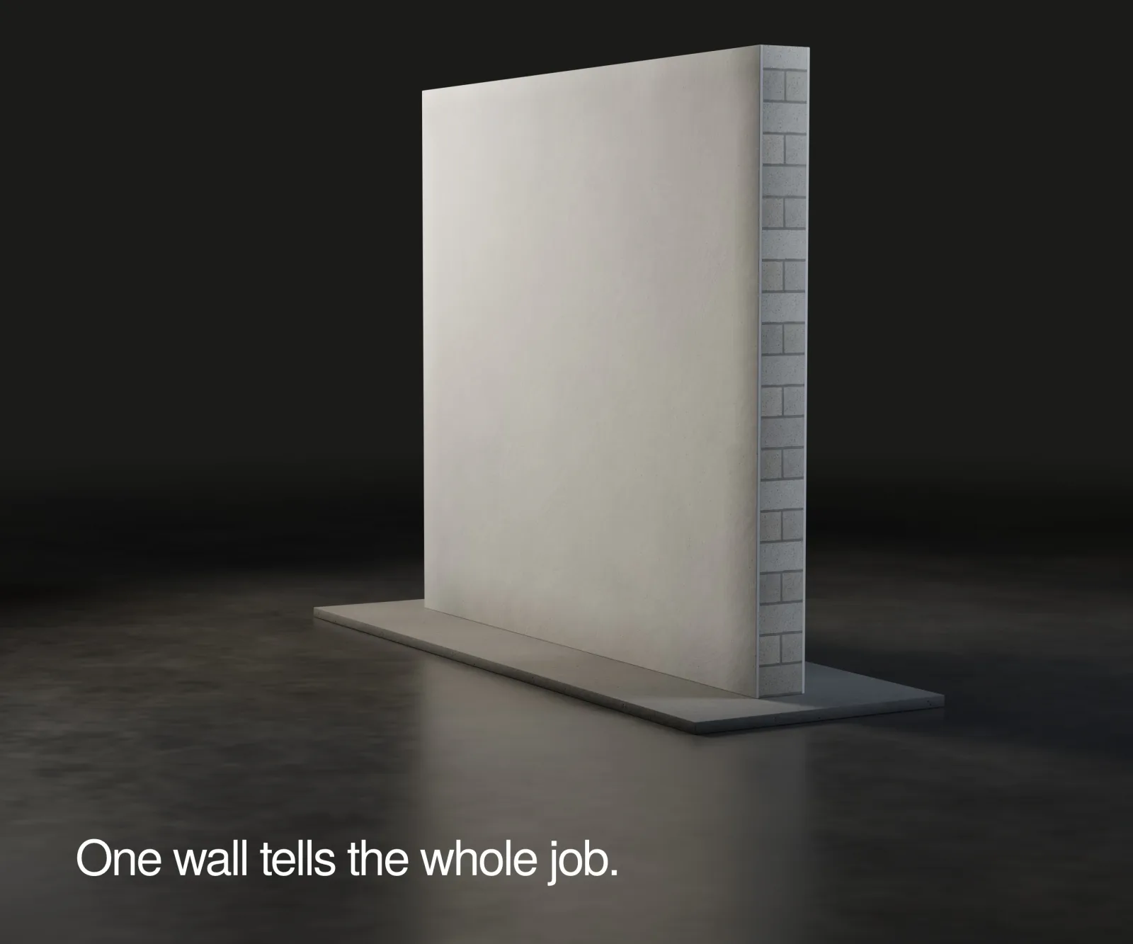 The idea on the object: the wall from its end, one sentence