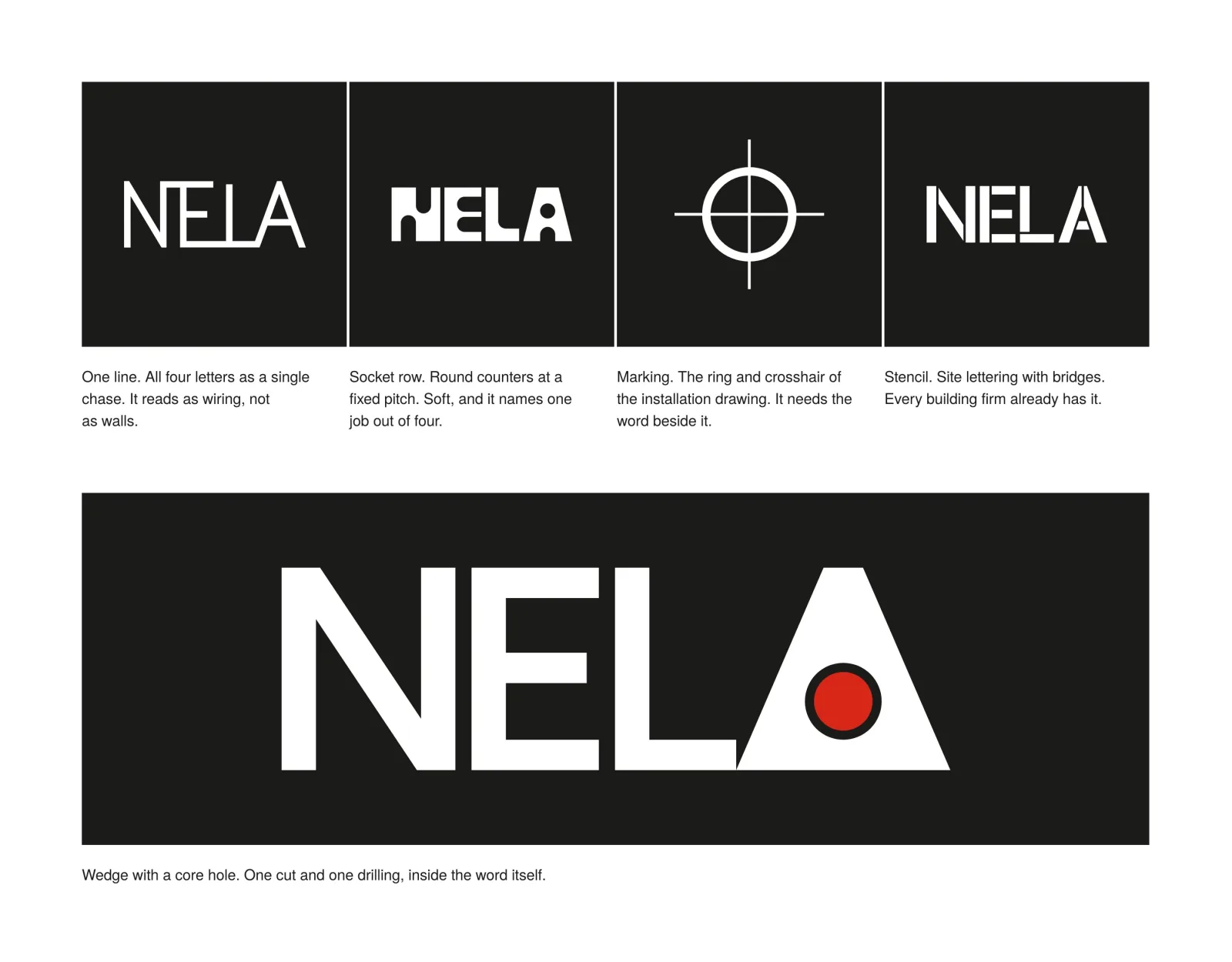 Four other ways to draw the idea, and the wordmark